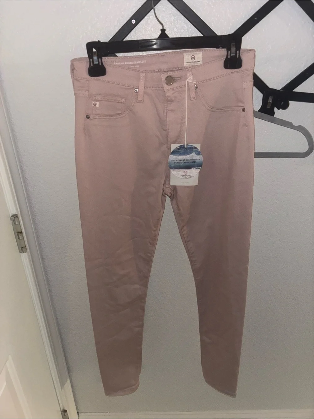 AG Adriano Goldschmied Farrah Ankle Seamless Pink Skinny Jeans NWT 27 - Picture 2 of 6